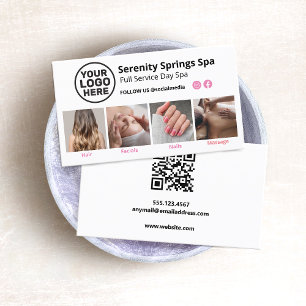 Carte De Visite Ajouter Logo 4 Photo Social Media QR Code