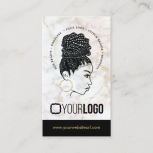 Carte De Visite Ajouter Logo Braiement de cheveux Salon Braid Styl