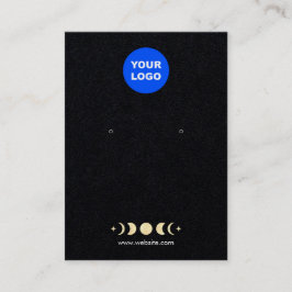 Carte De Visite Ajouter Logo Lune Or Phase Écran Noir d'oreille