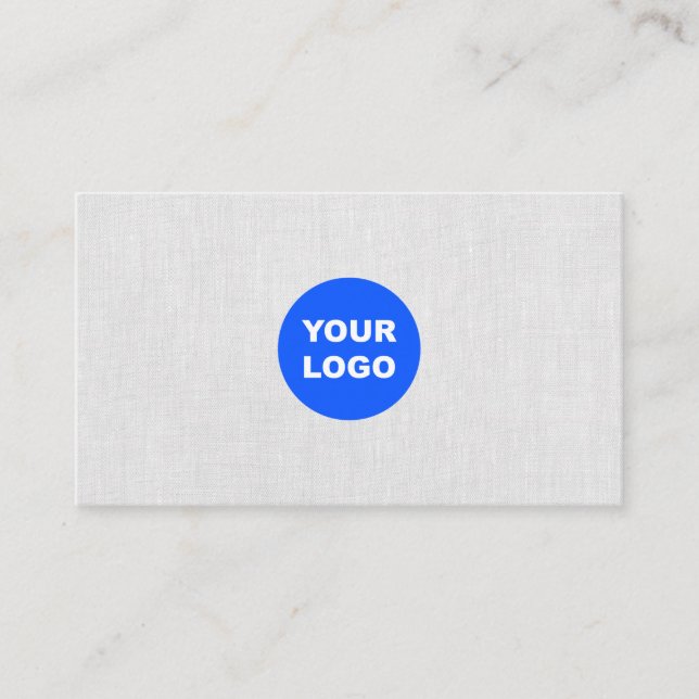 Carte De Visite Ajouter Logo, Moderne, Linge gris clair Profession (Devant)