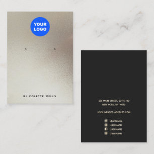 Carte De Visite Ajouter Logo Satin Gold Aquarelle Écran d'oreille