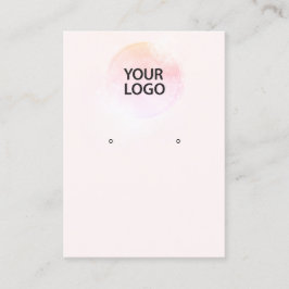 Carte De Visite Ajouter un logo Aquarelle rose Porte-oreille
