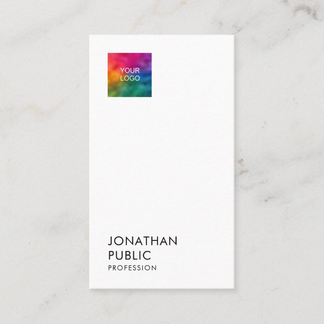 Carte De Visite Ajouter un logo d'entreprise personnalisé ici (Devant)
