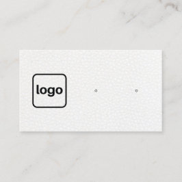 Carte De Visite Ajouter un logo en cuir blanc Écran d'oreille