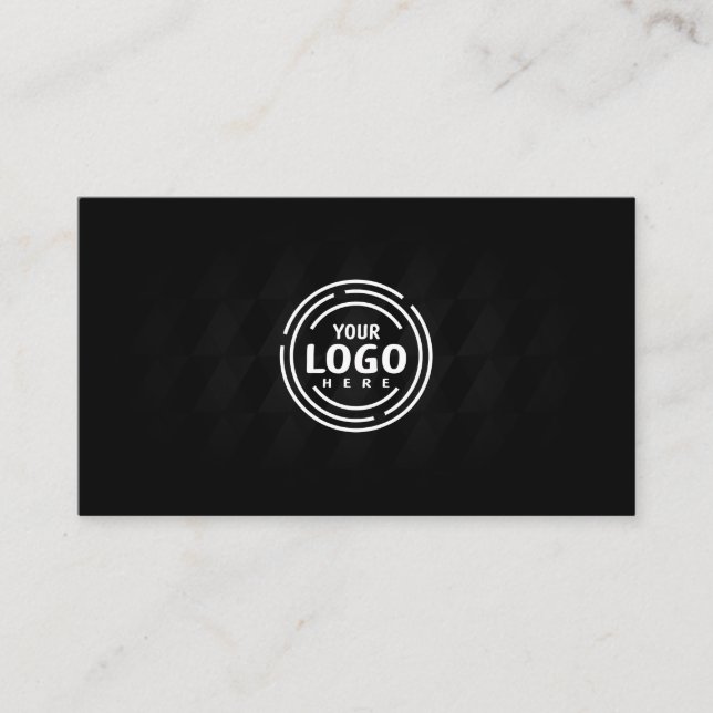 Carte De Visite Ajouter un logo personnalisé noir professionnel (Devant)