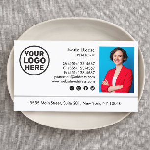 Carte De Visite Ajouter une photo et un logo Real Estate Professio