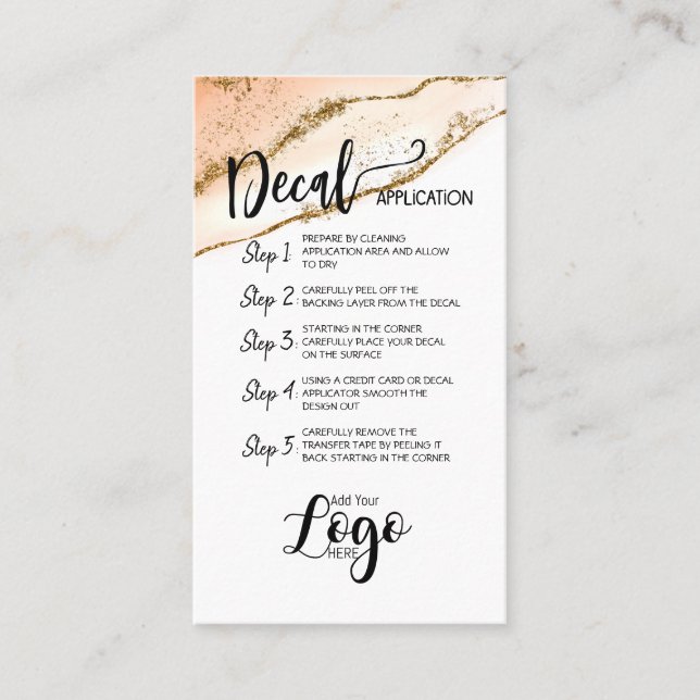 Carte De Visite AJOUTER VOTRE LOGO application de décalcomanie CAR (Devant)