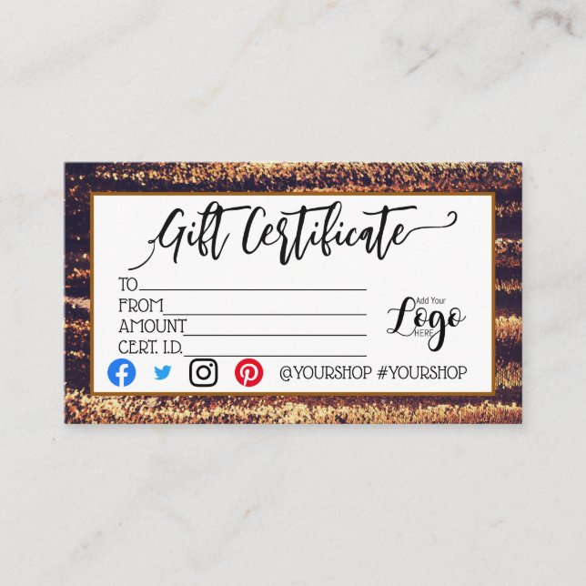 CARTE DE VISITE AJOUTER VOTRE LOGO BON D'AFFAIRES (Devant)