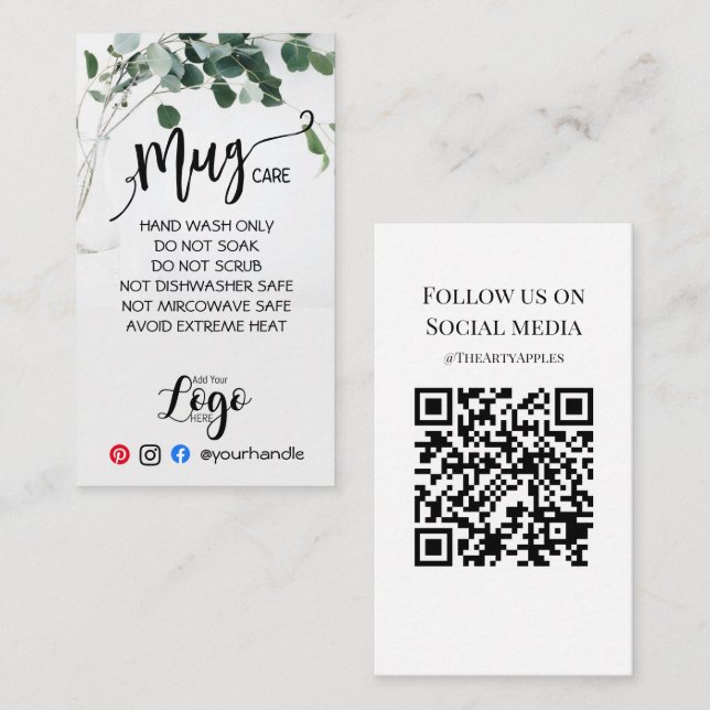 Carte De Visite AJOUTER VOTRE LOGO BOUGIE vinyle entreprise eucaly (Devant / Derrière)