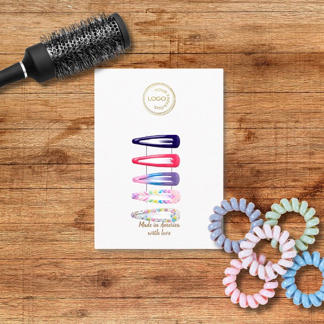 Carte De Visite Ajouter Votre Logo Clip À Cheveux Barrette Écran b (Créateur téléchargé)