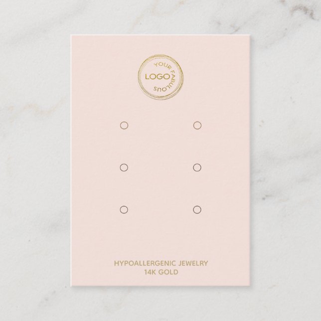 Carte De Visite Ajouter votre logo Écran d'oreille 3 paires blush (Devant)