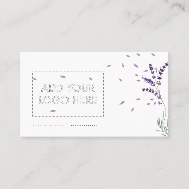 Carte De Visite Ajouter votre logo Lavender floral (Devant)