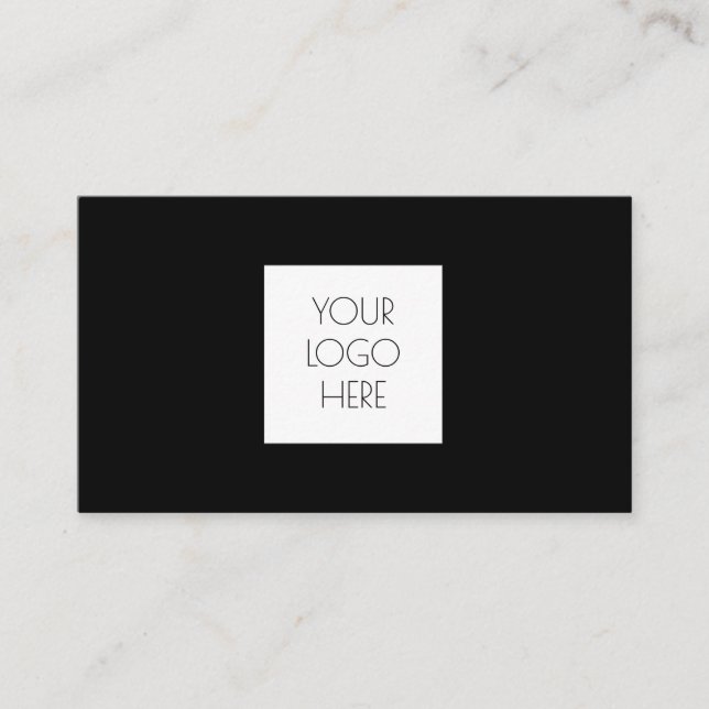 Carte De Visite Ajouter votre logo personnalisé Professionnel Blac (Devant)