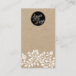 Carte De Visite Ajouter votre logo QR Code Boucles d'oreilles flor