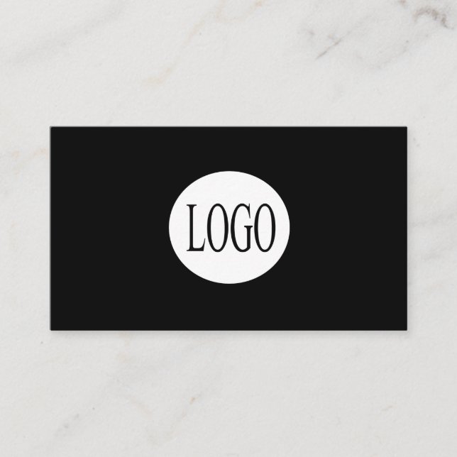 Carte De Visite Ajouter votre logo Simple Professional Black (Devant)