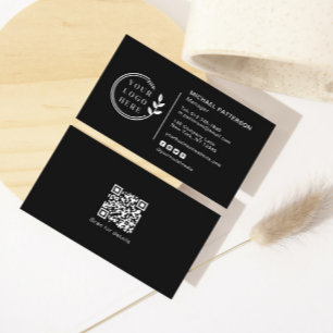 Carte De Visite Ajouter votre logo Social Media QR Code Entreprise