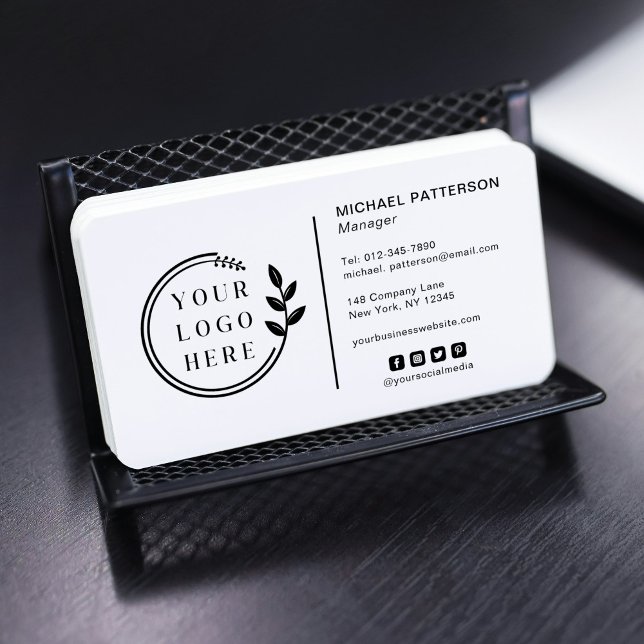 Carte De Visite Ajouter votre logo Social Media QR Code Entreprise (Créateur téléchargé)