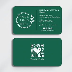 Carte De Visite Ajouter votre logo Social Media QR Code Entreprise