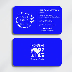 Carte De Visite Ajouter votre logo Social Media QR Code Entreprise