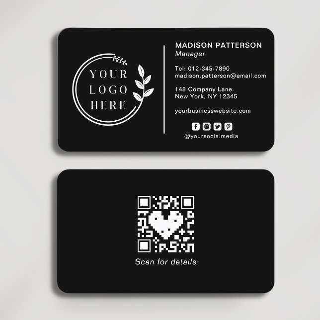 Carte De Visite Ajouter votre logo Social Media QR Code Entreprise (Créateur téléchargé)
