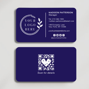 Carte De Visite Ajouter votre logo Social Media QR Code Entreprise