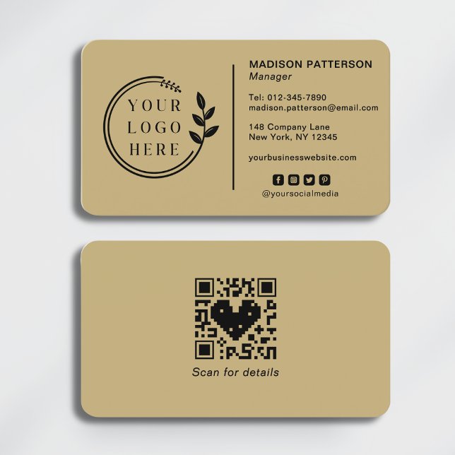 Carte De Visite Ajouter votre logo Social Media QR Code Entreprise (Créateur téléchargé)