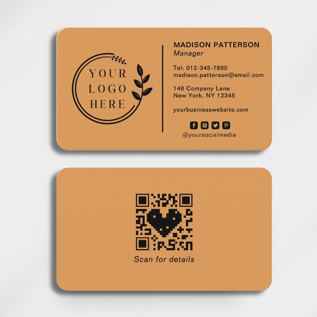 Carte De Visite Ajouter votre logo Social Media QR Code Entreprise (Créateur téléchargé)