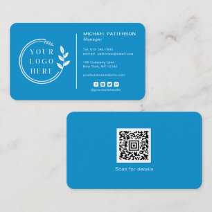 Carte De Visite Ajouter votre logo Social Media QR Code Entreprise