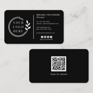 Carte De Visite Ajouter votre logo Social Media QR Code Entreprise