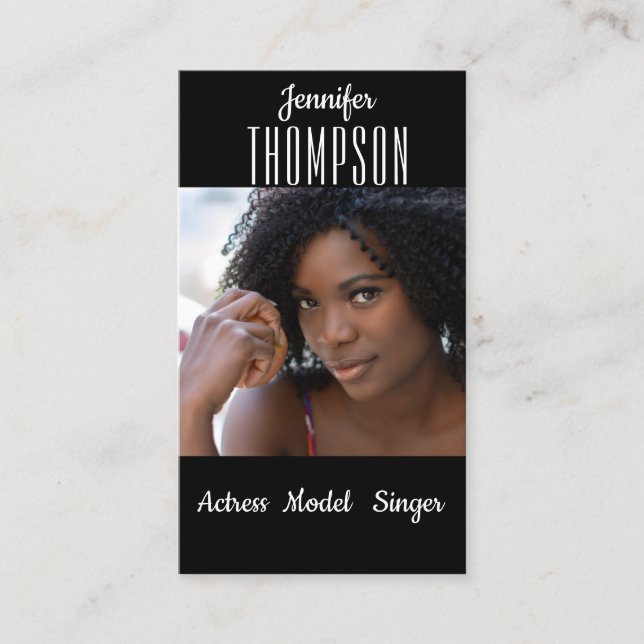 Carte De Visite Ajouter votre photo, actrice, chanteuse, modèle (Devant)