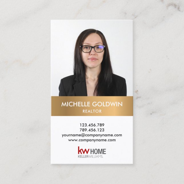 Carte De Visite Ajouter votre photo et logo Real Estate Profession (Devant)