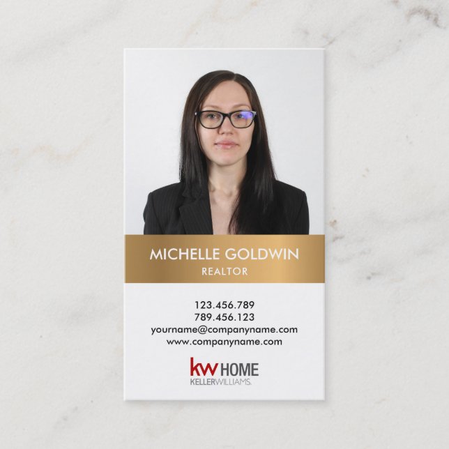 Carte De Visite Ajouter votre photo et logo Real Estate Profession (Devant)