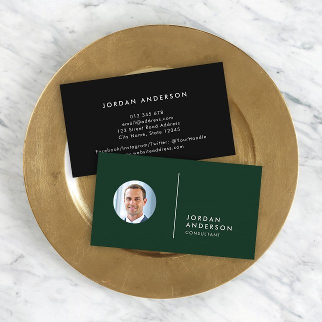 Carte De Visite Ajouter votre photo Séparateur simple Couleur modi (Créateur téléchargé)