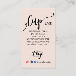 Carte De Visite AJOUTER VOTRE tasse LOGO CARE vinyl affaires blush