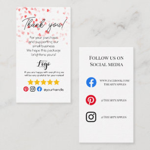 Carte De Visite AJOUTEZ VOTRE LOGO merci commande insérer cœur