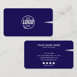 Carte De Visite Ajoutez Votre Logo Personnalisé Cercle Bleu Profes