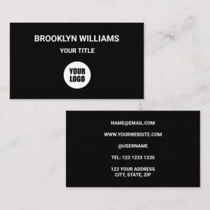 Carte De Visite Ajoutez votre logo personnalisé Cercle Dark Profes
