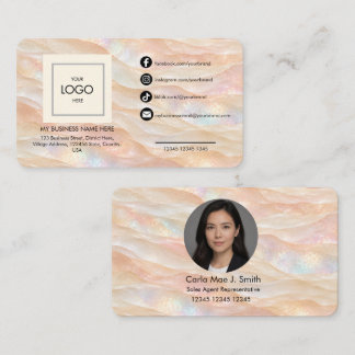 Carte De Visite Ajoutez votre logo personnalisé moderne minimalist