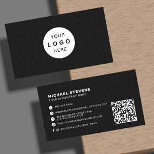 Carte De Visite Ajoutez votre logo personnalisé professionnel noir