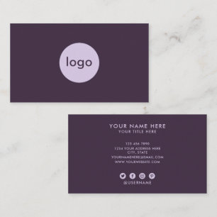 Carte De Visite Ajoutez Votre Logo Personnalisé Prune Et Lilas Pro