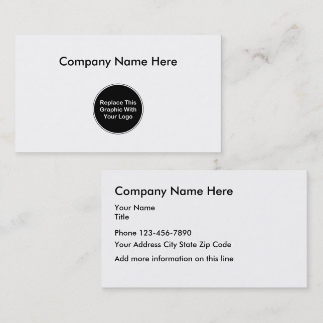 Carte De Visite Ajoutez votre modèle de logo d'affaires (Devant / Derrière)