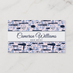 Carte De Visite Ajoutez votre motif nommé de rose de bleu de soin