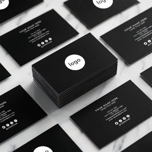 Carte De Visite Ajoutez votre noir professionnel de cercle fait