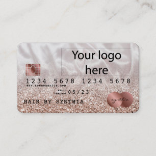 Carte De Visite Ajoutez votre Parties scintillant d'or Rose stylis