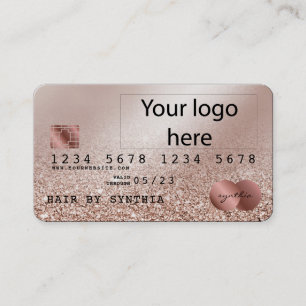 Carte De Visite Ajoutez votre Parties scintillant d'or Rose stylis