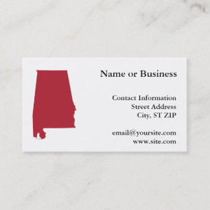Carte De Visite Alabama en rouge