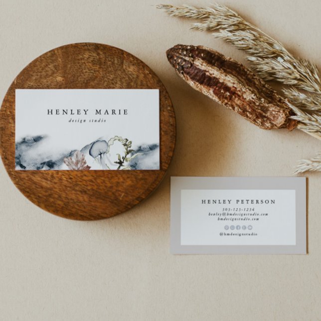 Carte De Visite ALANA Tropical Beach Ocean Jelly Fish Aquarelle (Créateur téléchargé)