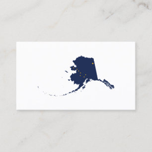 Carte De Visite Alaska en bleu et or
