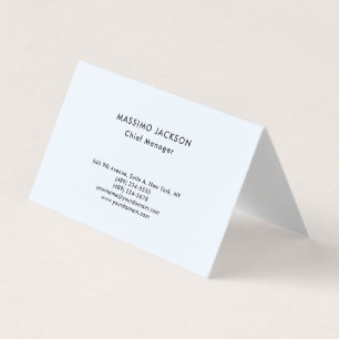 Carte De Visite Alice Blue Élégant Simple Professionnel Classe