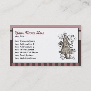 Carte De Visite Alice dans la grunge du pays des merveilles (rose)